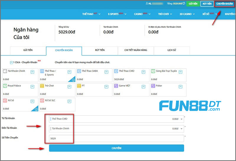 chuyen-tien-truoc-khi-rut-tu-tai-khoan-fun88
