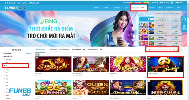 Hướng dẫn tham gia chơi Kho Báu Gấu Trúc tại Fun88